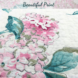 Lowe Floral Scalloped 3-Piece Cotton Reversible Quilt Bedding Set