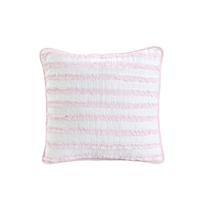 Pretty in Pink Girly Princess Ruffled Star Ogee Stripe Real Patchwork Cotton Reversible Quilt Bedding Set
