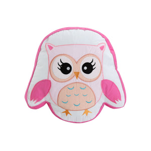 Home Sweet Pink Owl Embroidered Novelty Decor Throw Pillow