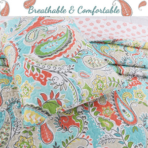 Mirage Paisley Reversible Quilt Bedding Set