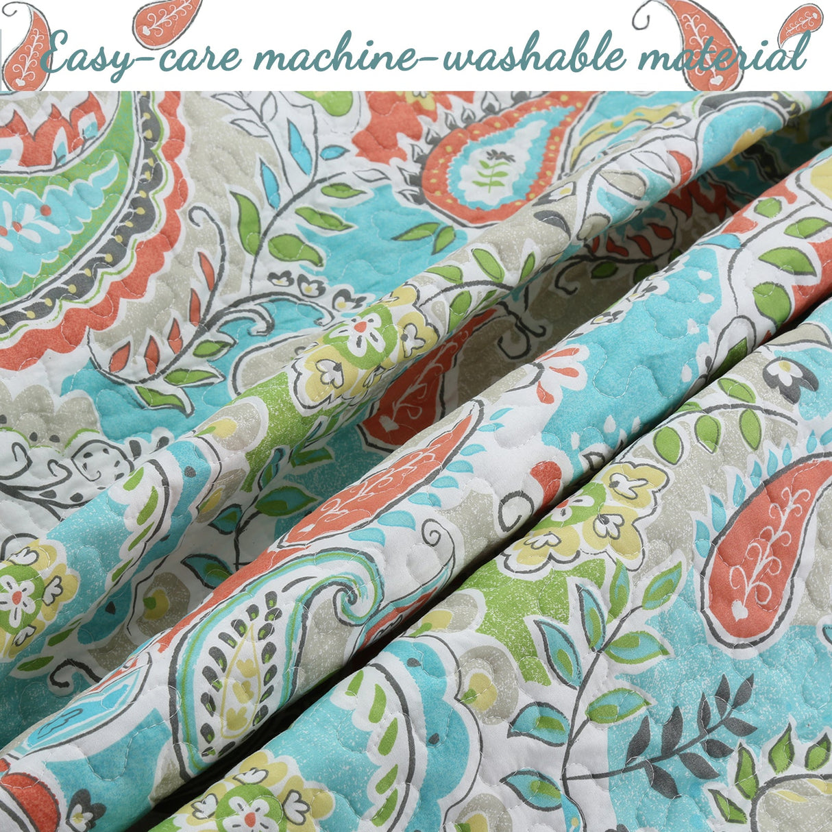 Mirage Paisley Reversible Quilt Bedding Set