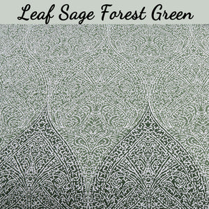 Ombre Leaf Sage Forest Green Medallion 3- Piece Reversible Quilt Bedding Set