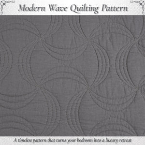 Solid Gray Spiral Swirl Pinwheel 3 Piece Cotton Quilt Bedding Set