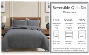 Solid Gray Spiral Swirl Pinwheel 3 Piece Cotton Quilt Bedding Set