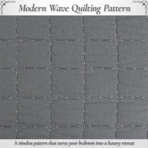 Solid Chic Gray Square Gingham Checkered 3 Piece Cotton Reversible Quilt Bedding Set