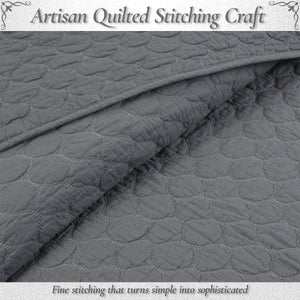 Ogee Classic Solid Chic Gray 3 Piece Cotton Quilt Bedding Set
