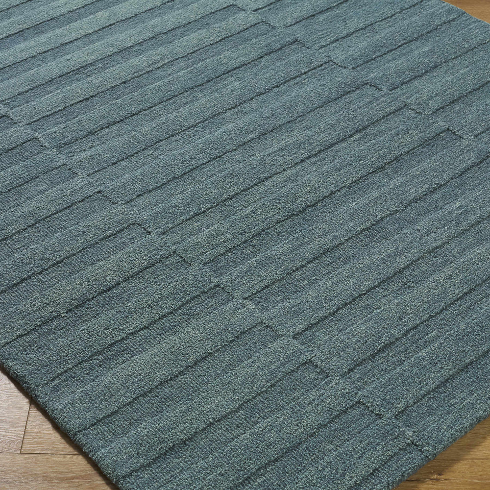 Idaho Broken-Stiped Petrol Blue Area Rug