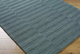 Idaho Broken-Stiped Petrol Blue Area Rug