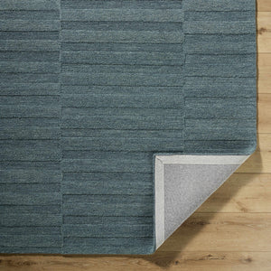 Idaho Broken-Stiped Petrol Blue Area Rug