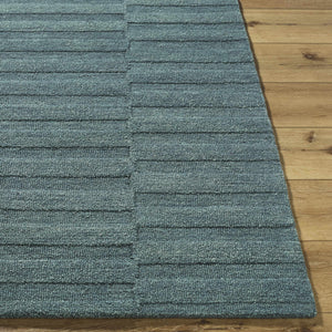 Idaho Broken-Stiped Petrol Blue Area Rug