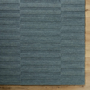 Idaho Broken-Stiped Petrol Blue Area Rug