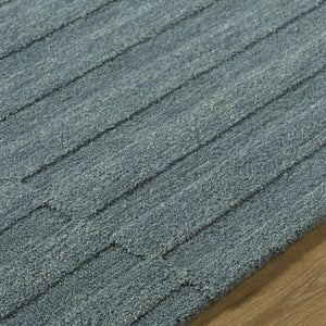 Idaho Broken-Stiped Petrol Blue Area Rug