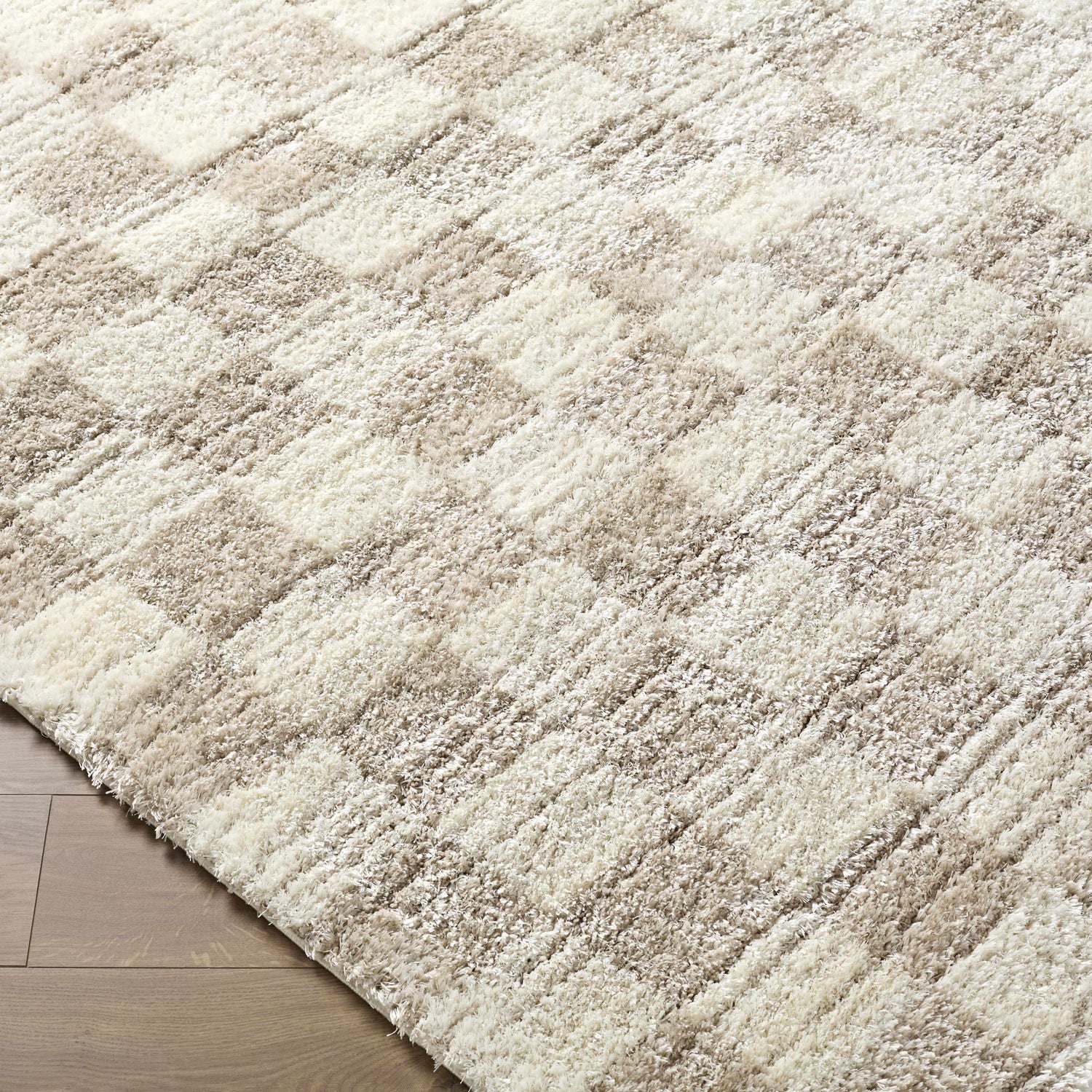 Belita Beige Luxe Shag Area Rug