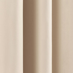 52 x 54 inch Solid Beige Cream Thermal Blackout Curtain Panels - Set of 2