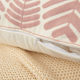 Textured Cotton Blend leaf tropical design Throw Pillow (With insert) size 18"x18"