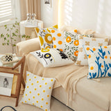 Sunshine Blossom Whimsical Floral Square Throw Pillow covers 18''x18'' set of 2  )