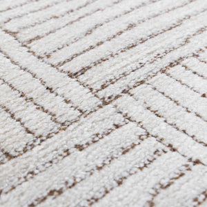 Modern Scandi High Pile Ivory/Dark Brown Architect II Area Rug