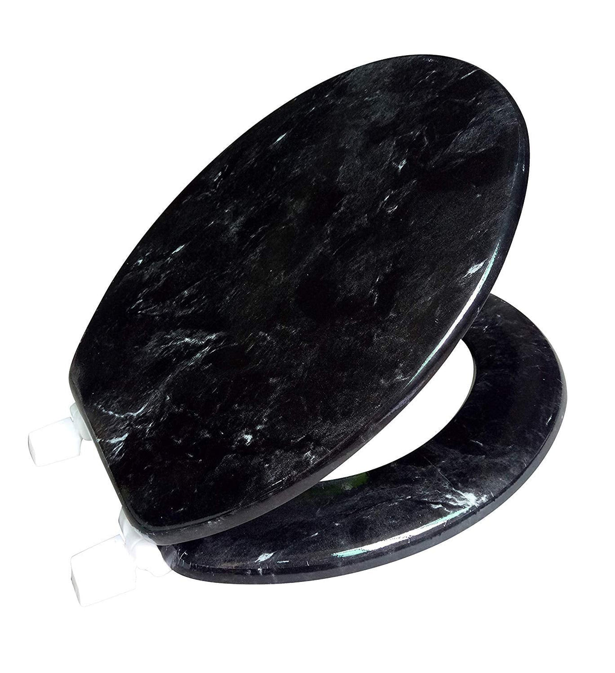 J&V Textiles Round Toilet Seat with Easy Clean & Change Hinge