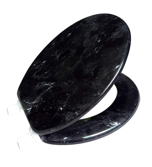 J&V Textiles Round Toilet Seat with Easy Clean & Change Hinge