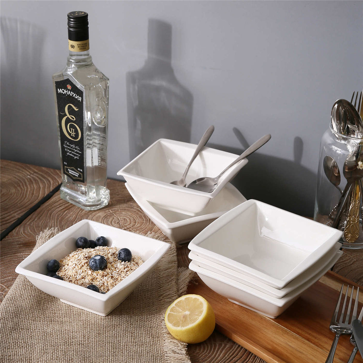 Blance Marble Grey Cereal Bowls Set of 6