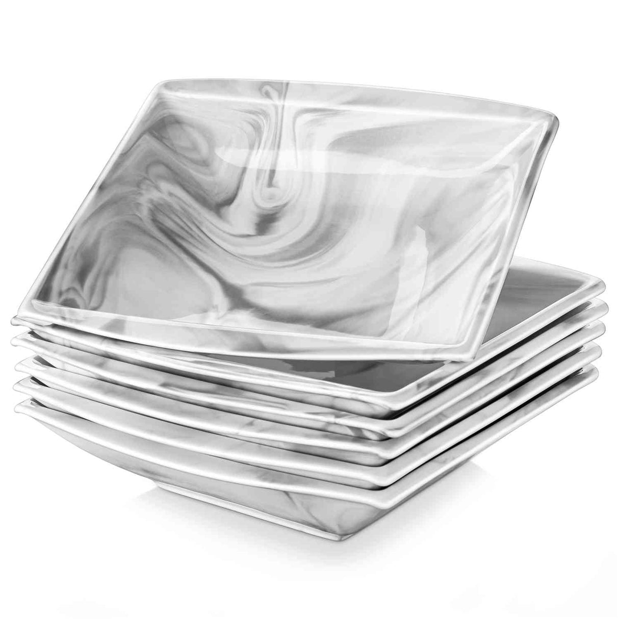 Blance Marble Grey Soup Plates Set of 6
