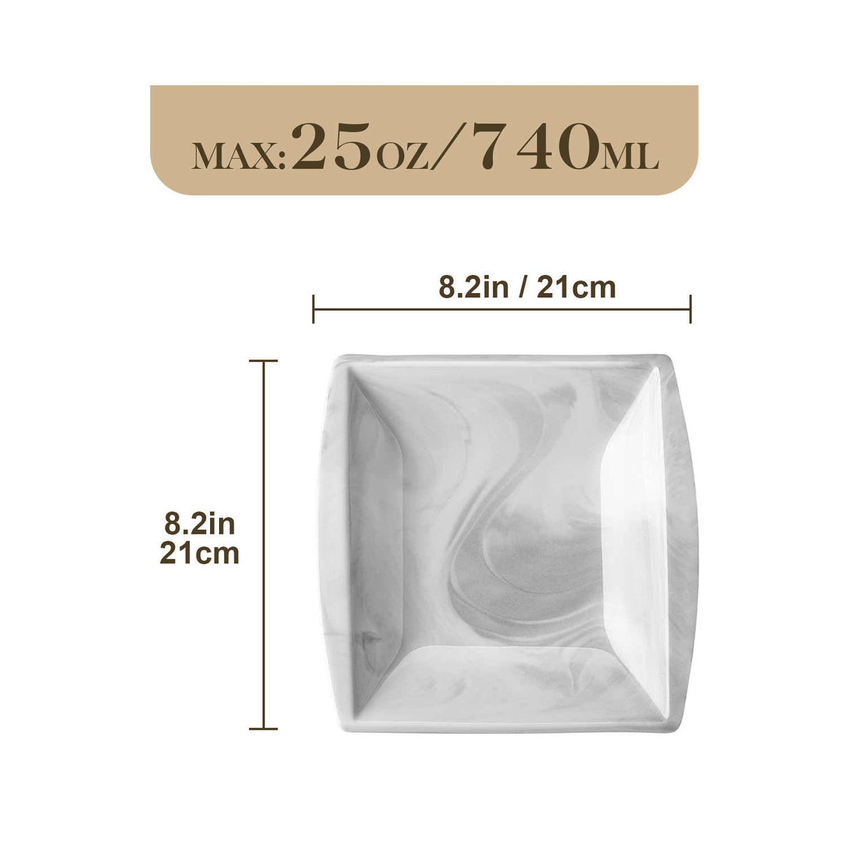 Blance Marble Grey Soup Plates Set of 6