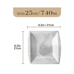 Blance Marble Grey Soup Plates Set of 6