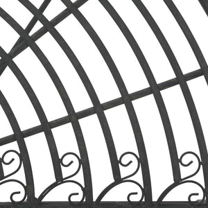 Half-Circle Outdoor Patio Garden Black Wrought Iron Tree Bench