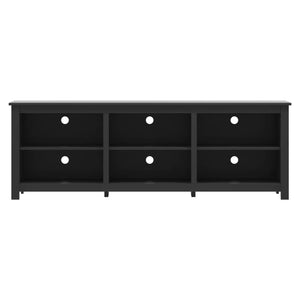 Farmhouse TV Stand in Black Wood Finish - for TVs up to 70-inch