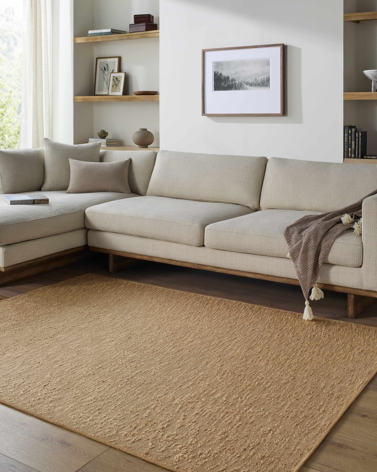 Breena 3D Solid Brown Washable Area Rug