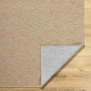 Breena Solid Taupe Washable Area Rug