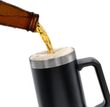 SoHo Funny Beer Mug Gifts for Dad - Stainless Steel Insulated XL 24oz Tumbler Cup with Handle “Dad, Man, Myth, Bad Influence” (Fathers Day/Birthday/Christmas) Gift Boxed