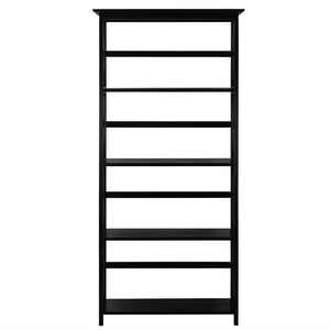 Tall 5-Tier Bookcase in Black Wood Finish