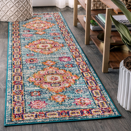 Blue-Bohemian-FLAIR-Boho-Vintage-Medallion-Runner-Rug-Runner-Rugs