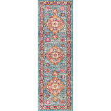 Blue Bohemian FLAIR Boho Vintage Medallion Runner Rug