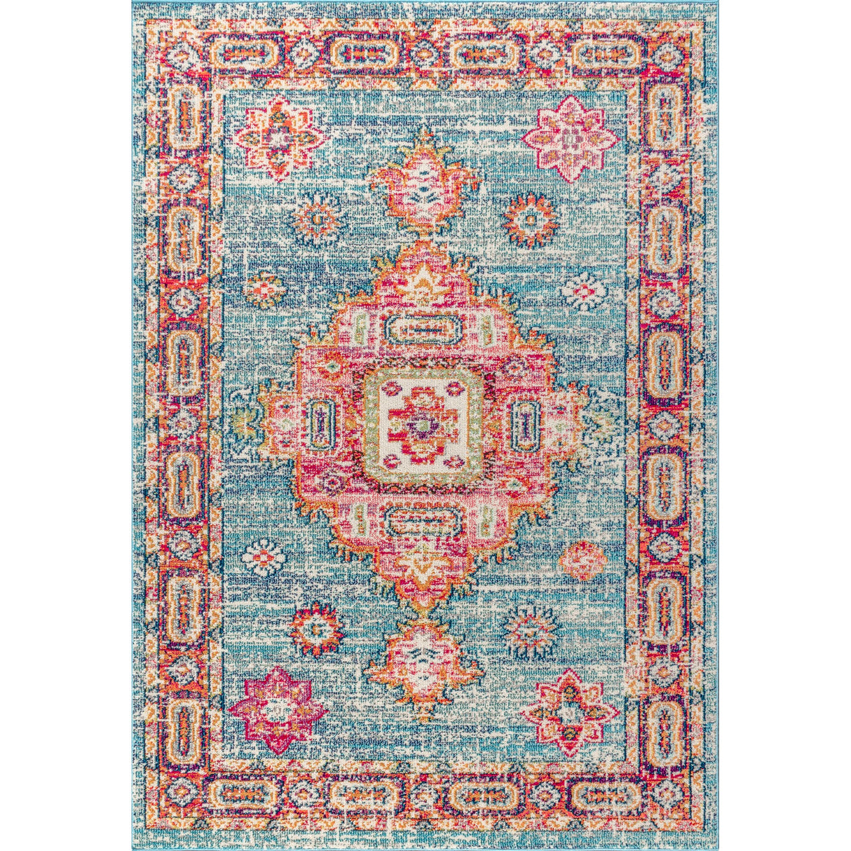 Blue Bohemian FLAIR Boho Vintage Medallion Area Rug