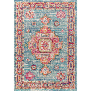 Blue Bohemian FLAIR Boho Vintage Medallion Area Rug