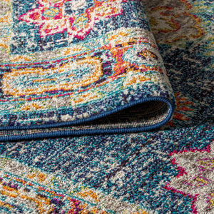Blue Bohemian FLAIR Boho Vintage Medallion Runner Rug