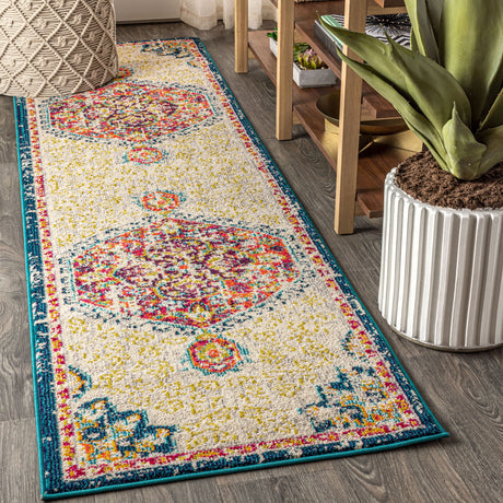 Cream-Bohemian-FLAIR-Boho-Vintage-Medallion-Runner-Rug-Runner-Rugs