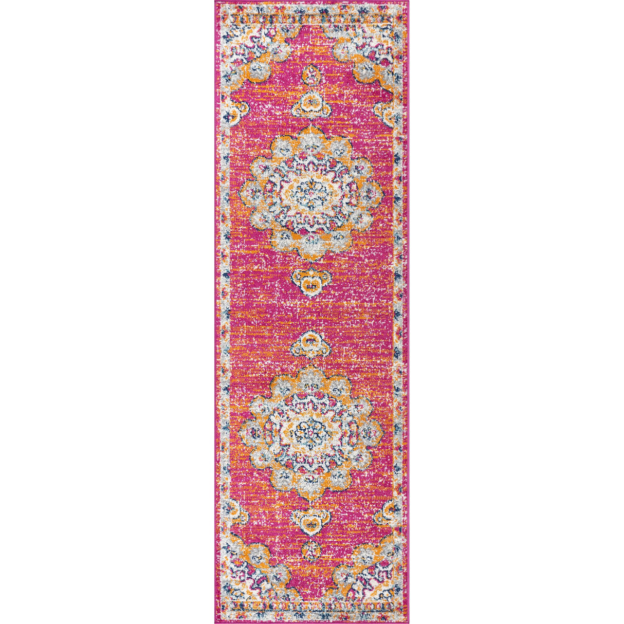 2x8 Bohemian FLAIR Boho Vintage Medallion Runner Rug