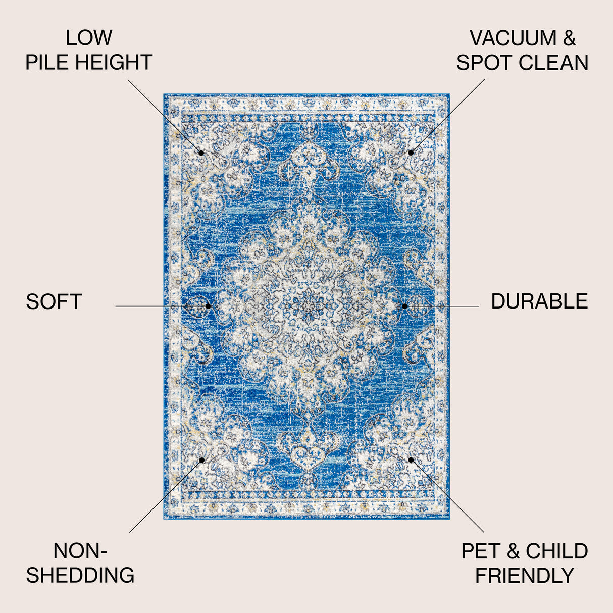 Bohemian FLAIR Boho Vintage Medallion Area Rug