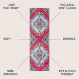 Blue Bohemian FLAIR Boho Vintage Runner Rug