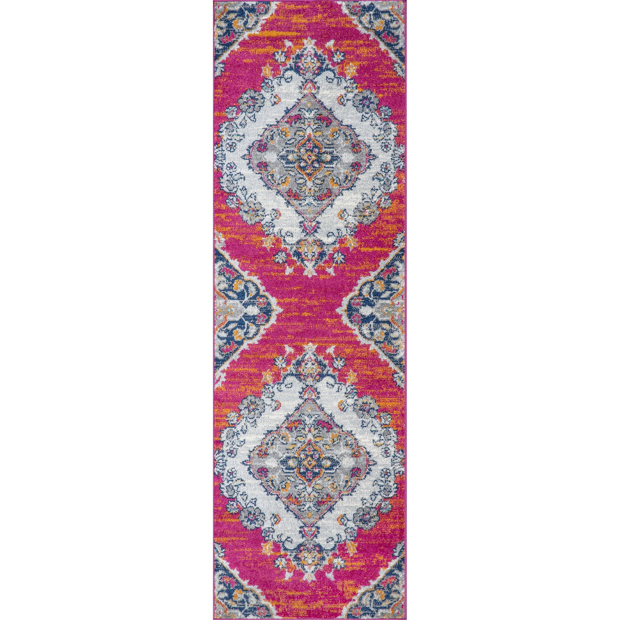 Blue Bohemian FLAIR Boho Vintage Runner Rug