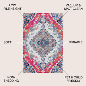 Multi Bohemian FLAIR Boho Vintage Medallion Area Rug