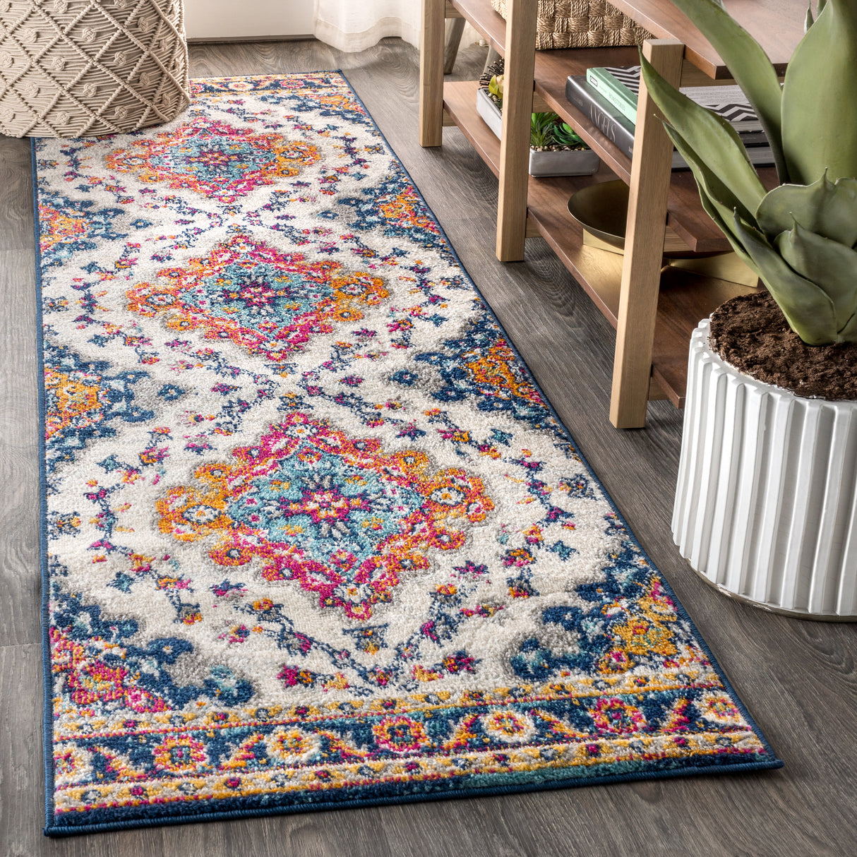 Bohemian-FLAIR-Boho-Vintage-Medallion-Runner-Rug-Runner-Rugs