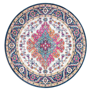 Bohemian FLAIR Boho Vintage Medallion Round Area Rug
