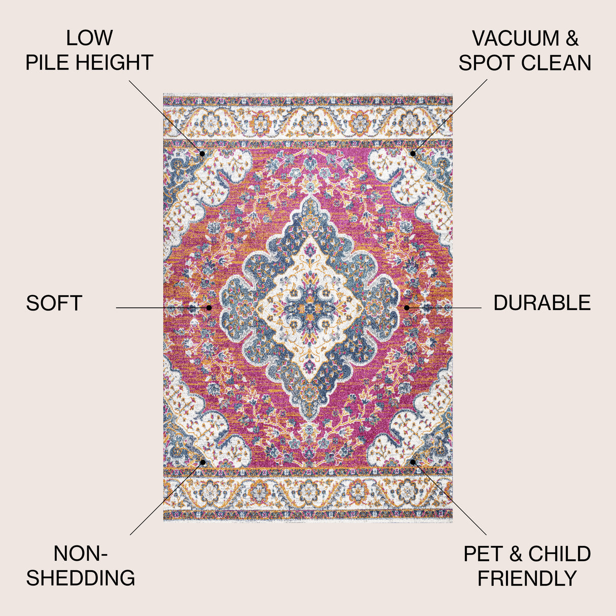 Bohemian FLAIR Boho Medallion Area Rug