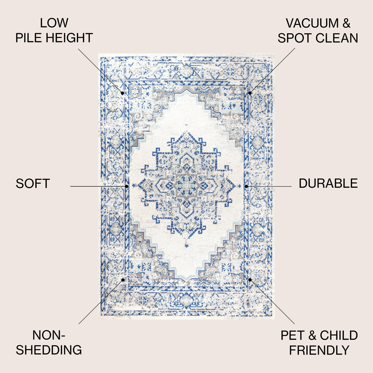 Inigo Cottage Medallion Area Rug