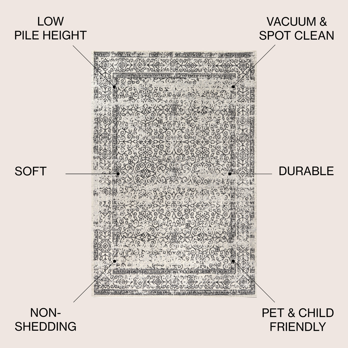 Gray Ferro Filigree Area Rug