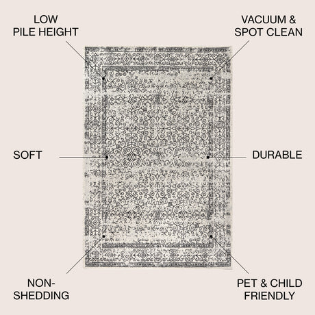 Gray Ferro Filigree Area Rug